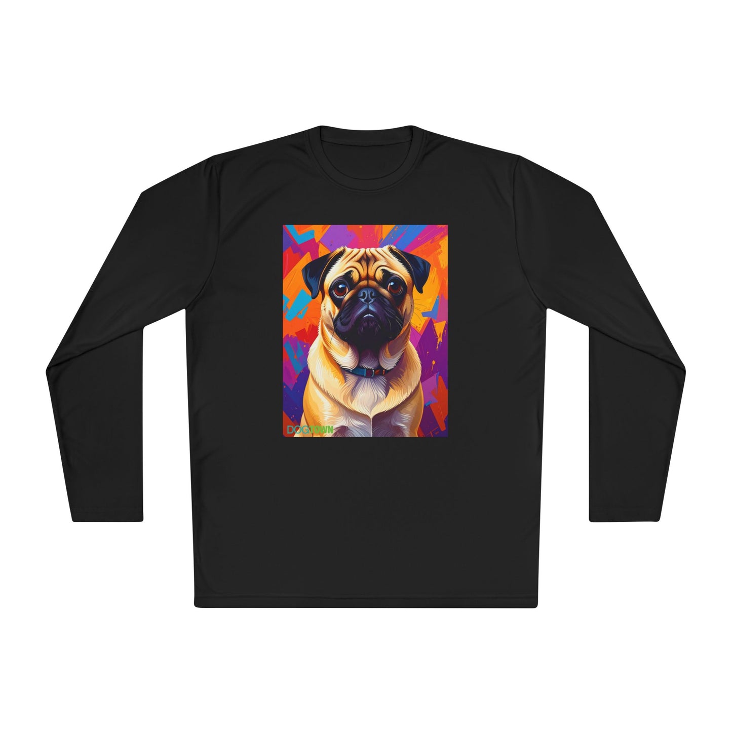 Pup Art Canvas Sport Long Sleeve Tee (Pug)
