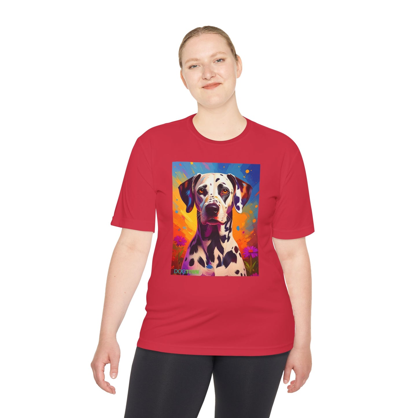 Pup Art Canvas Unisex Moisture Wicking Tee (Dalmation)