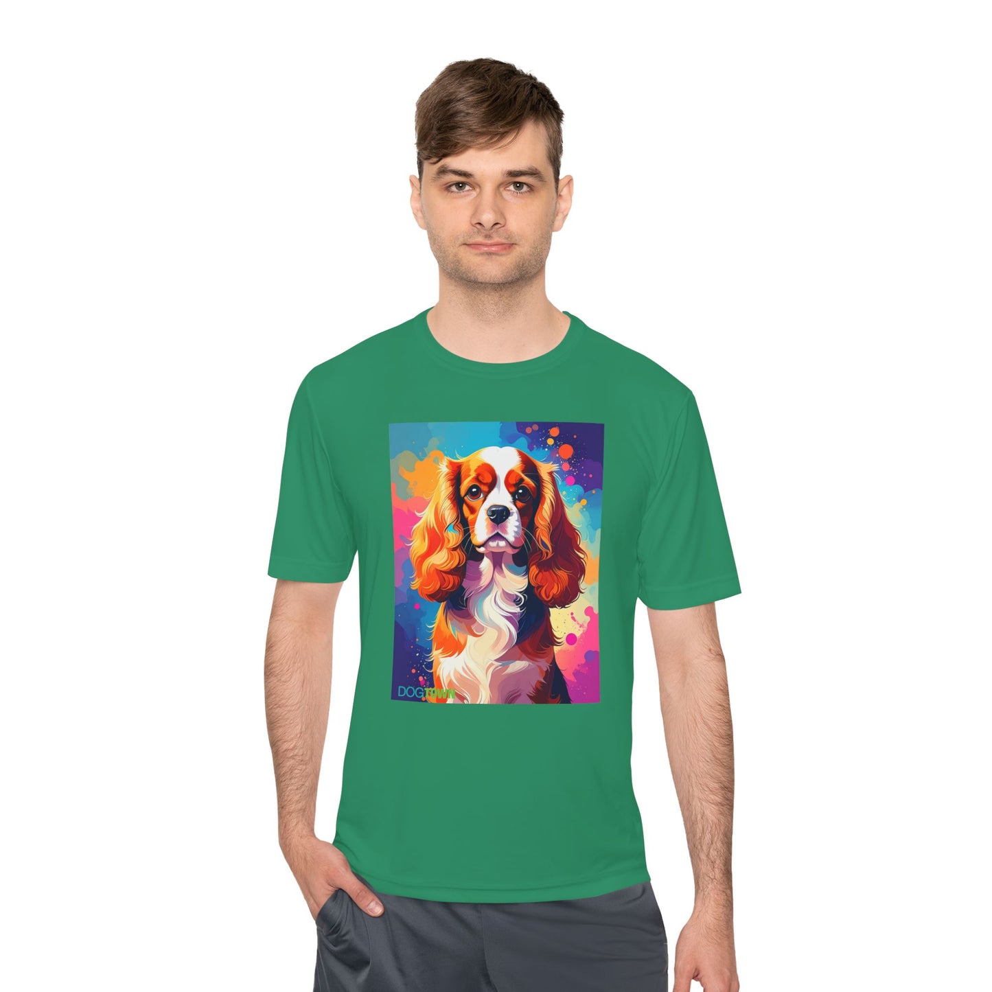 Pup Art Canvas Unisex Moisture Wicking Tee (Cavalier King Charles Spaniel)