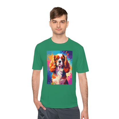 Pup Art Canvas Unisex Moisture Wicking Tee (Cavalier King Charles Spaniel)
