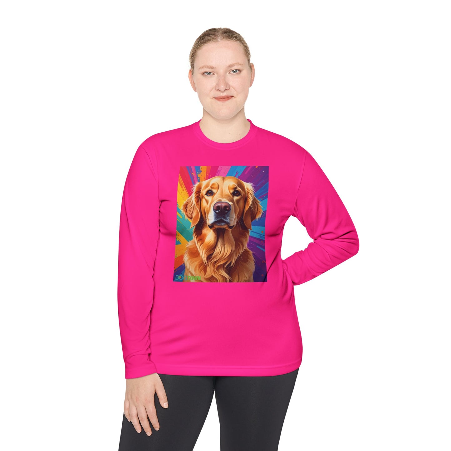 Pup Art Canvas Sport Long Sleeve Tee (Golden Retriever)