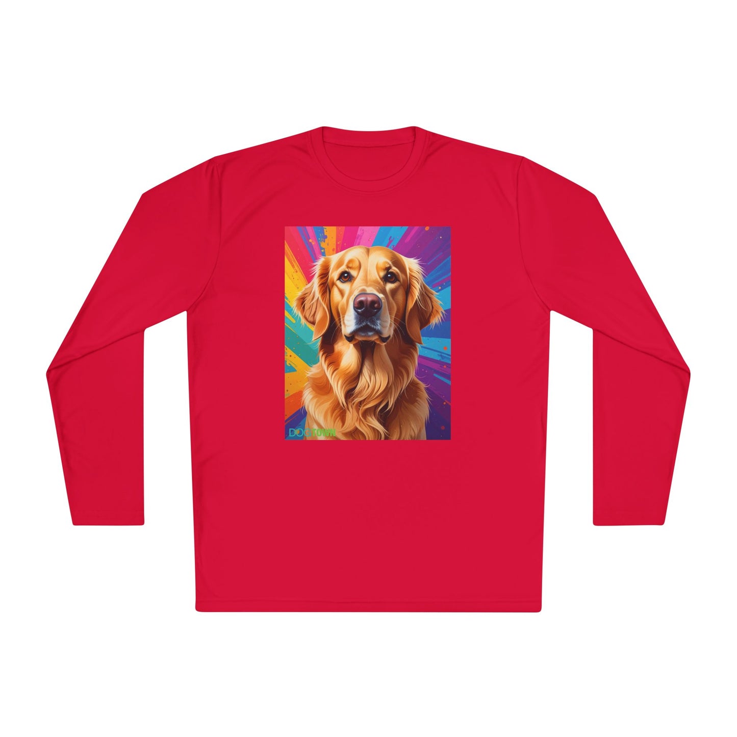 Pup Art Canvas Sport Long Sleeve Tee (Golden Retriever)