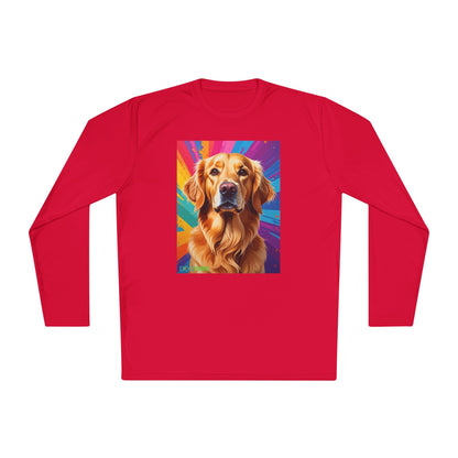 Pup Art Canvas Sport Long Sleeve Tee (Golden Retriever)