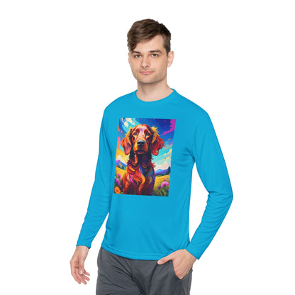 Pup Art Canvas Sport Long Sleeve Tee (Irish Setter)