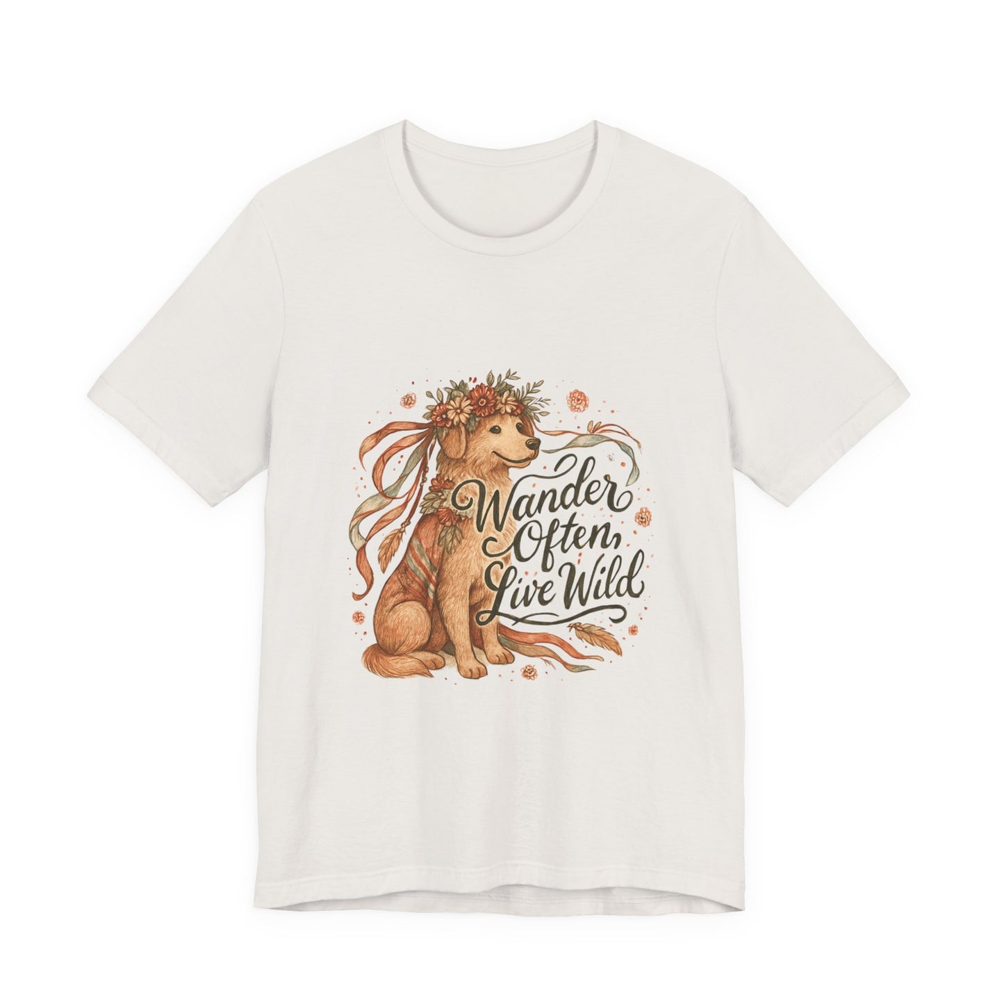 Dogtown Boho Revival Unisex Jersey Short Sleeve Tee (Golden Retriever)