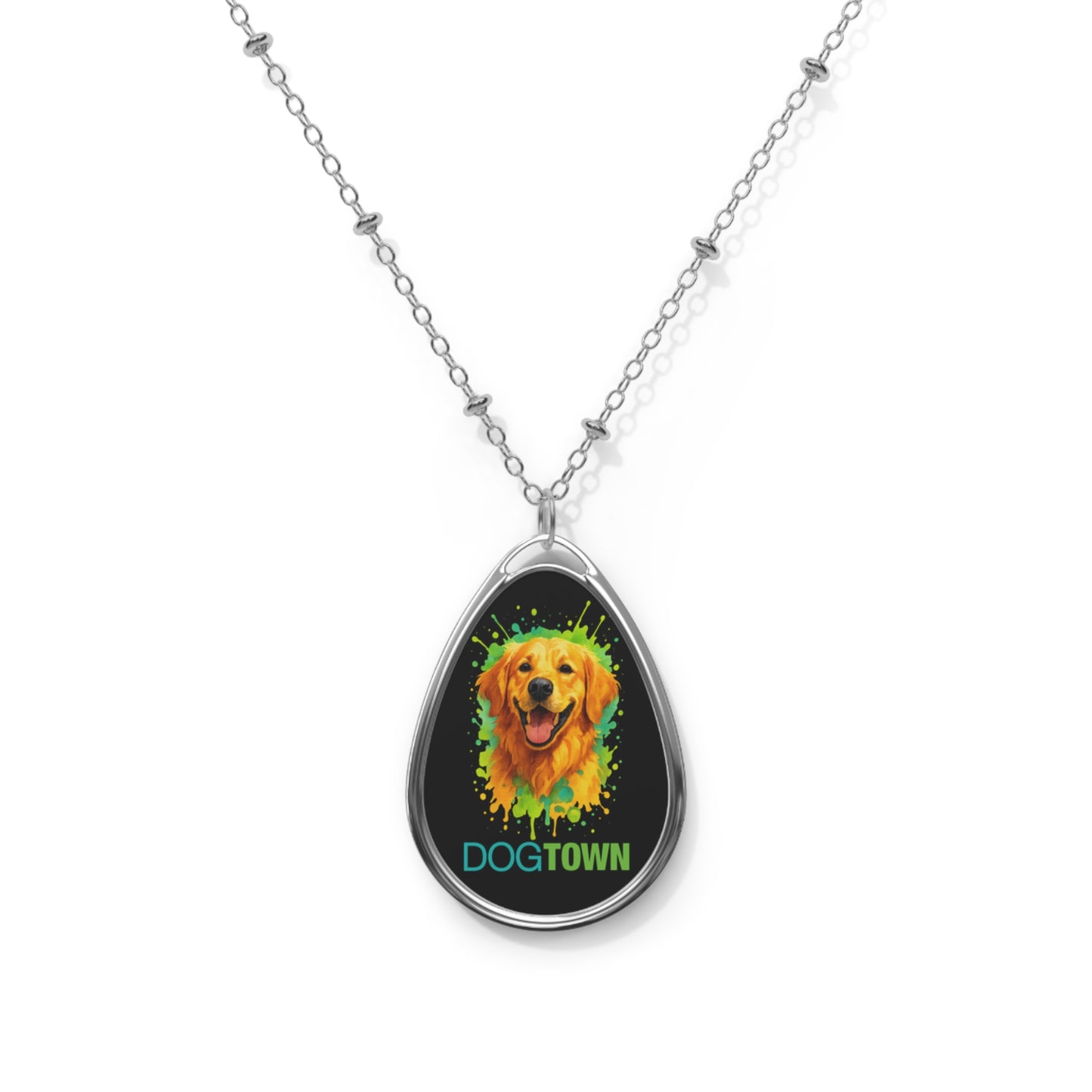 Dogtown Oval Necklace - Golden Retriever