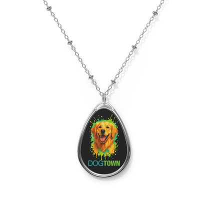 Dogtown Oval Necklace - Golden Retriever