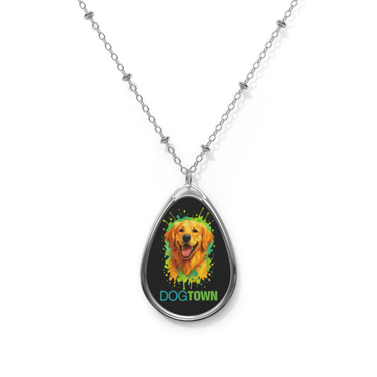 Dogtown Oval Necklace - Golden Retriever