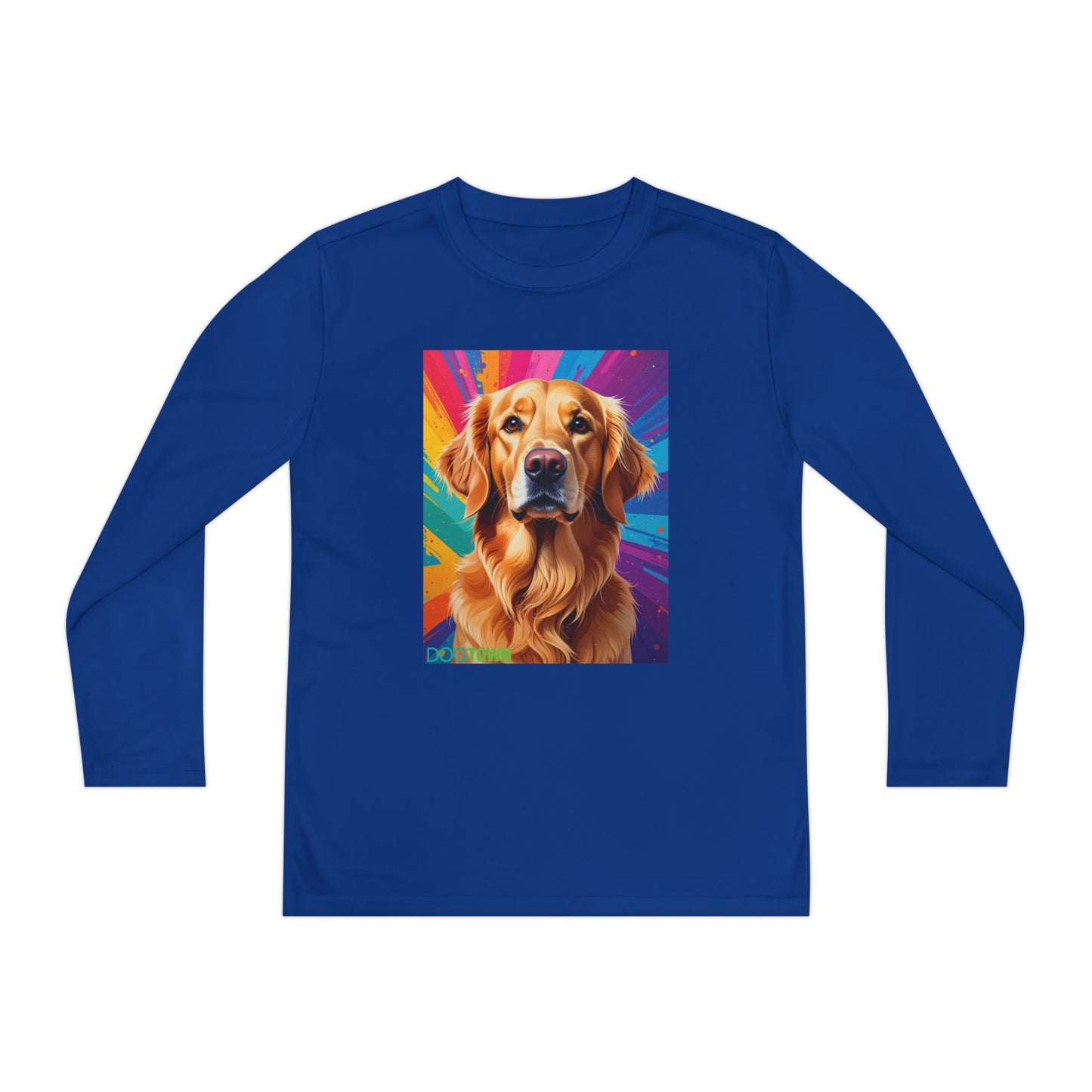 Pup Art Canvas - Kid's Sport Long Sleeve Tee (Golden Retriever)