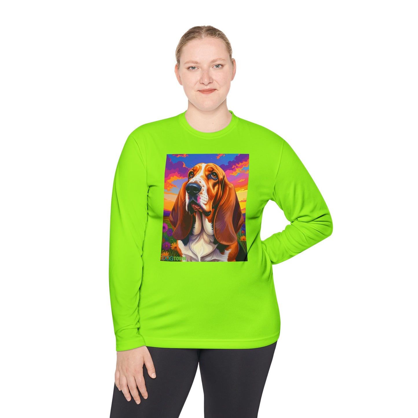 Pup Art Canvas Sport Long Sleeve Tee (Basset Hound)
