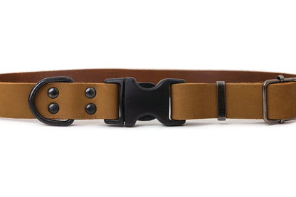 Sport Style Earth Brown Leather Dog Collar