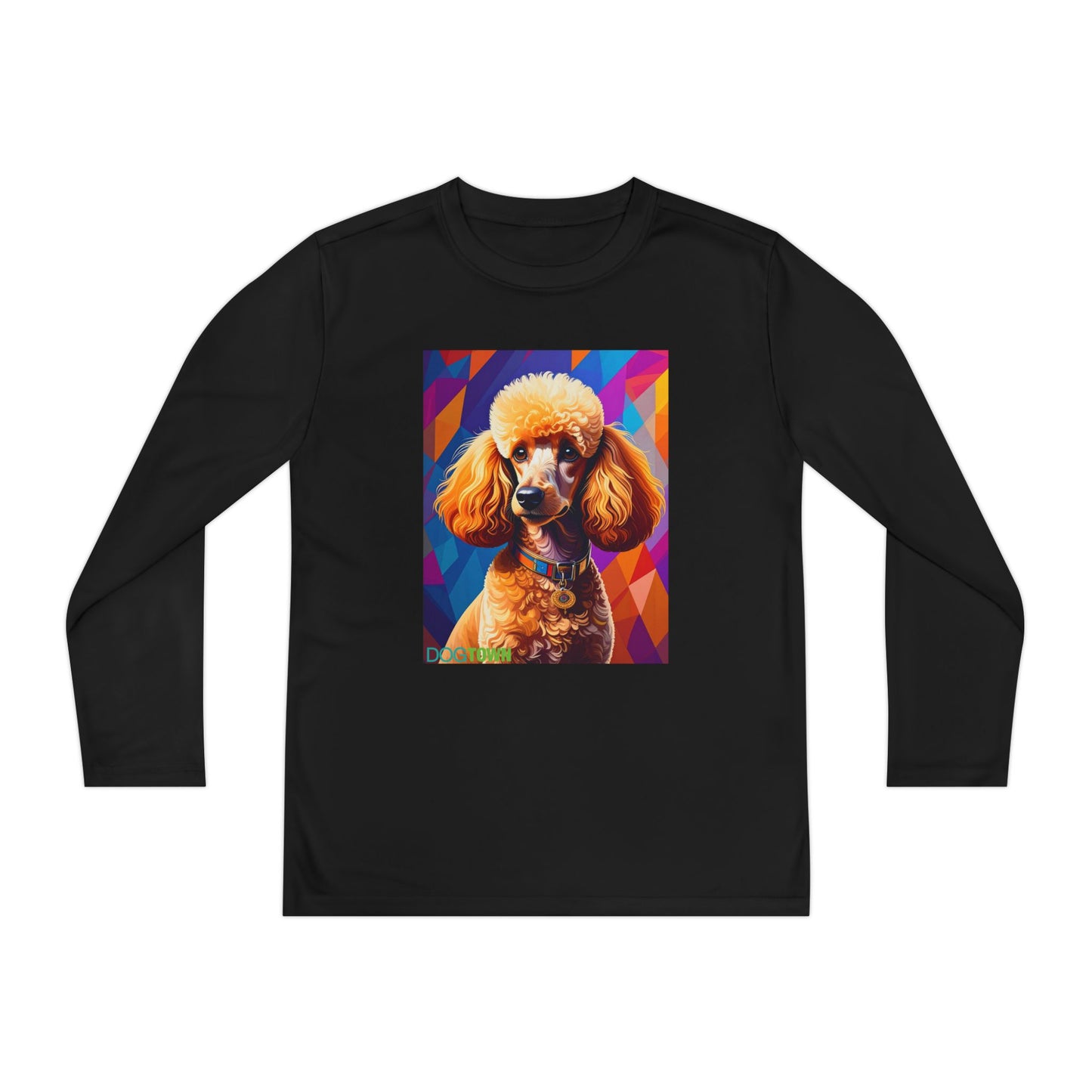 Pup Art Canvas - Kid's Sport Long Sleeve Tee (Toy Poodle)