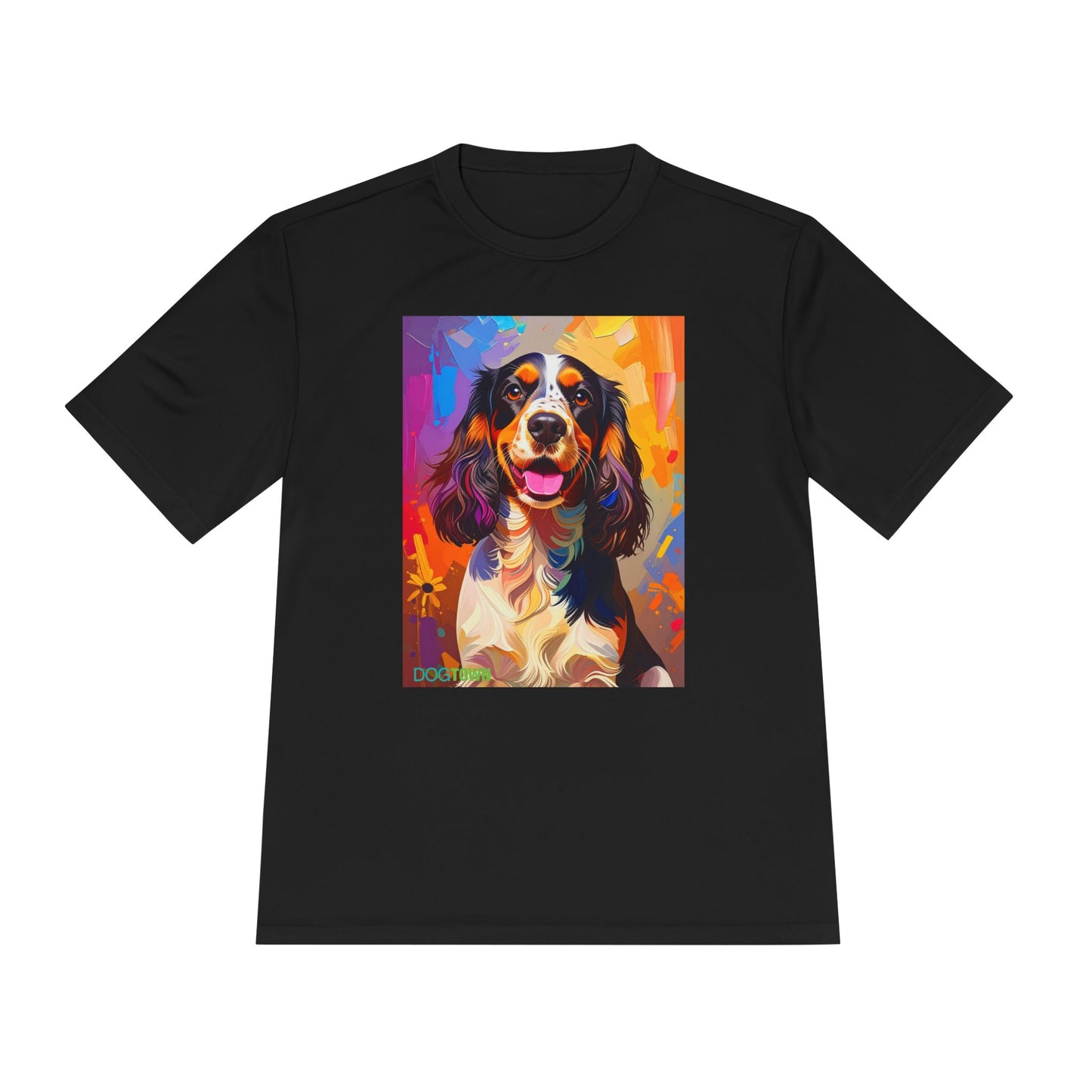 Pup Art Canvas Unisex Moisture Wicking Tee (English Springer Spaniel - 1)