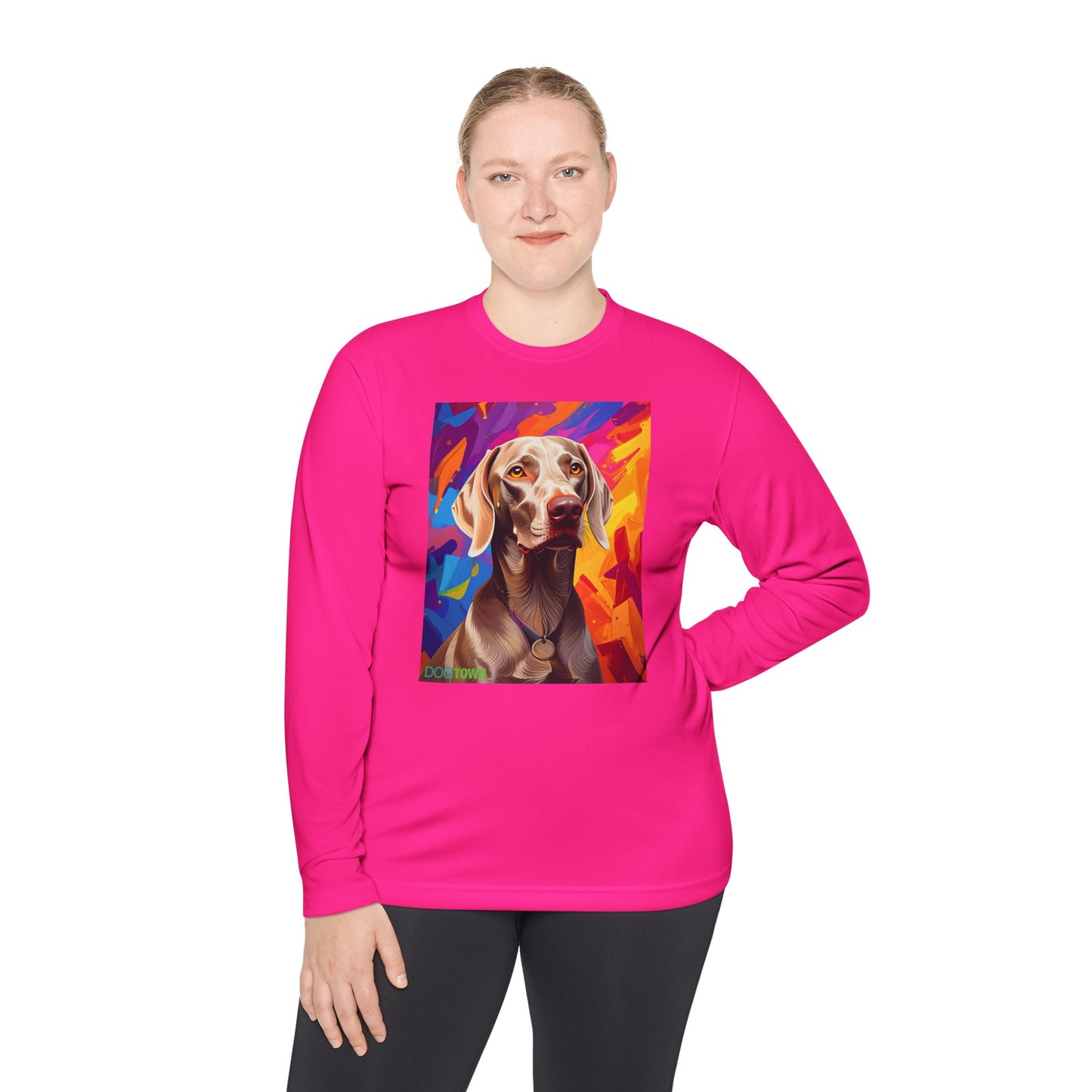 Pup Art Canvas Sport Long Sleeve Tee (Weimaraner)