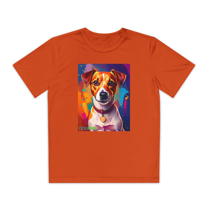 Pup Art Canvas - Kid's Sport Short Sleeve Tee (Jack Russell Terrier)