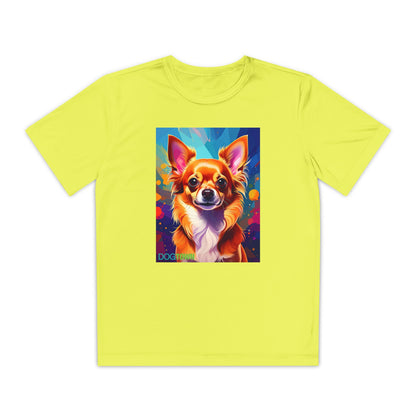 Pup Art Canvas - Kid's Sport Short Sleeve Tee (Chihuauha)