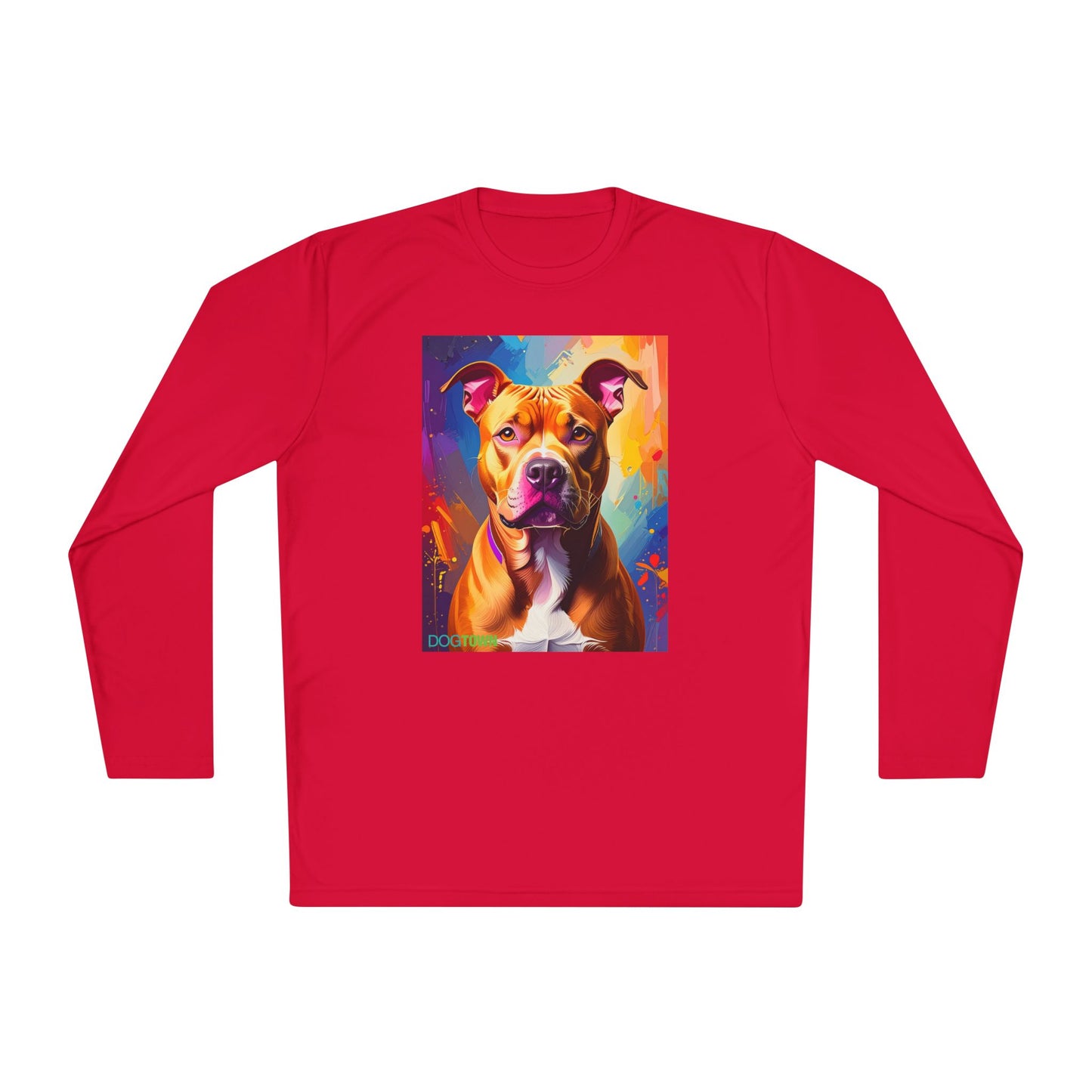 Pup Art Canvas Sport Long Sleeve Tee (Pit Bull)