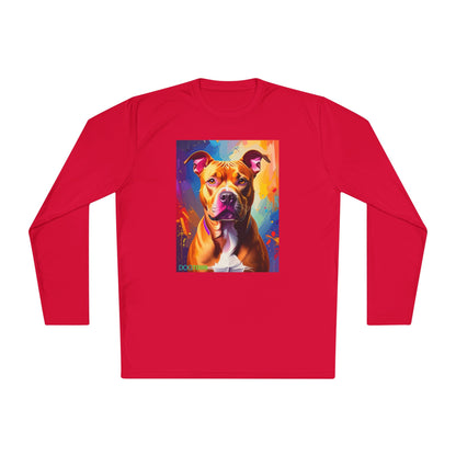 Pup Art Canvas Sport Long Sleeve Tee (Pit Bull)
