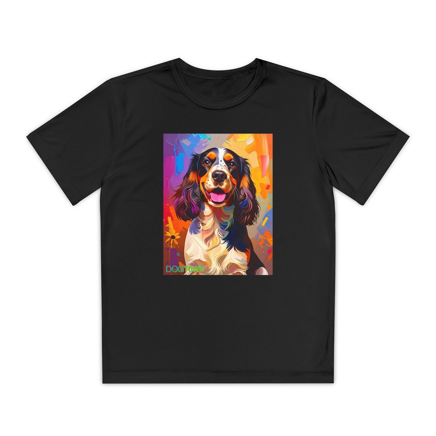 Pup Art Canvas - Kid's Sport Short Sleeve Tee (English Springer Spaniel)