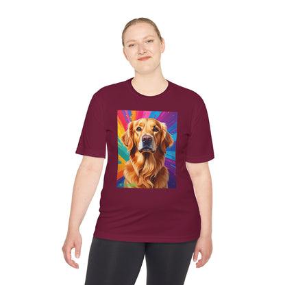 Pup Art Canvas Unisex Moisture Wicking Tee (Golden Retriever)