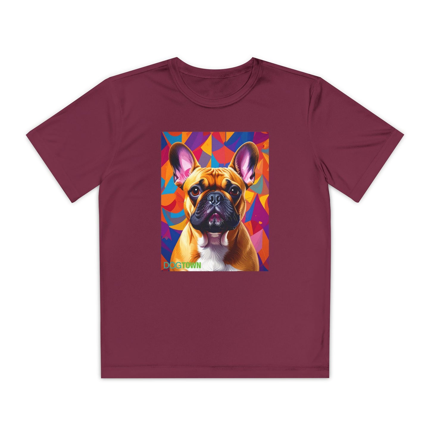Pup Art Canvas - Kid's Sport Short Sleeve Tee (French Bulldog)