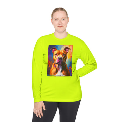 Pup Art Canvas Sport Long Sleeve Tee (Pit Bull)