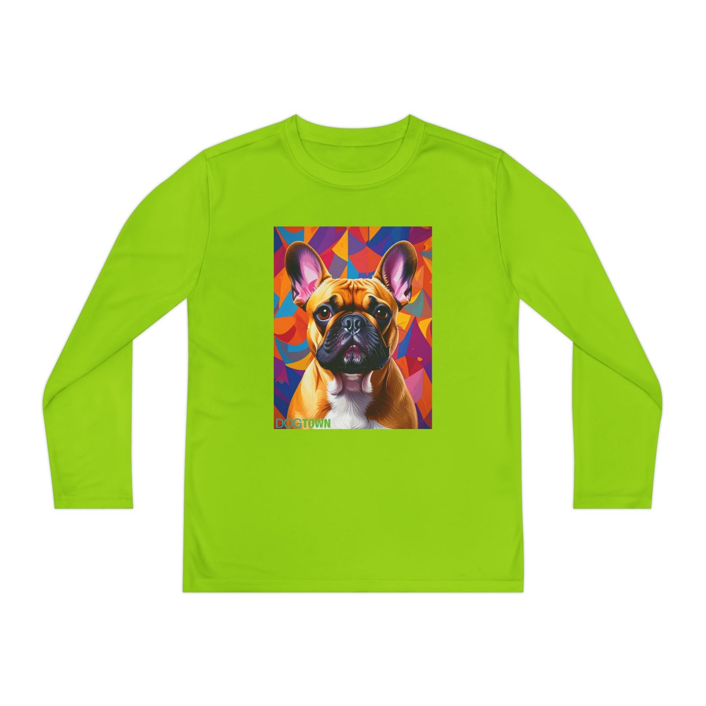Pup Art Canvas - Kid's Sport Long Sleeve Tee (French Bulldog)