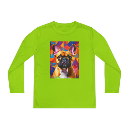 Pup Art Canvas - Kid's Sport Long Sleeve Tee (French Bulldog)