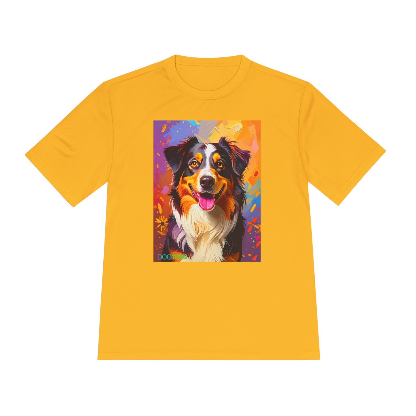 Pup Art Canvas Unisex Moisture Wicking Tee (Australian Shepherd)