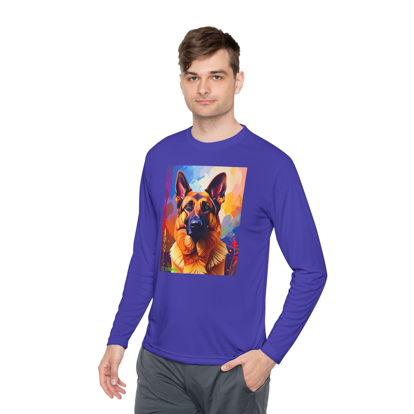 Pup Art Canvas Sport Long Sleeve Tee (German Shepherd)