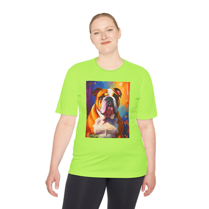 Pup Art Canvas Unisex Moisture Wicking Tee (English Bulldog)