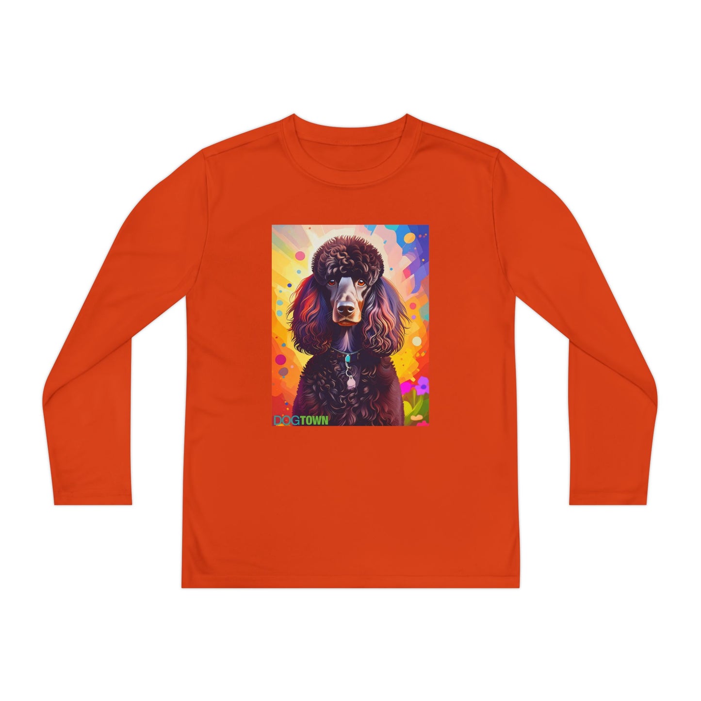 Pup Art Canvas - Kid's Sport Long Sleeve Tee (Standard Poodle)