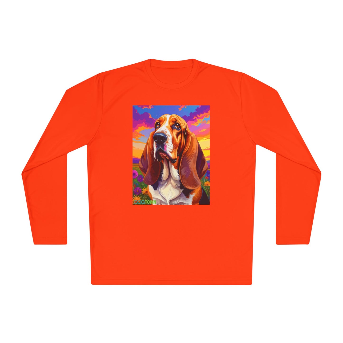 Pup Art Canvas Sport Long Sleeve Tee (Basset Hound)