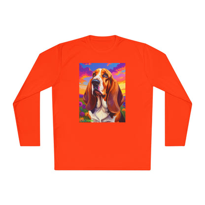 Pup Art Canvas Sport Long Sleeve Tee (Basset Hound)