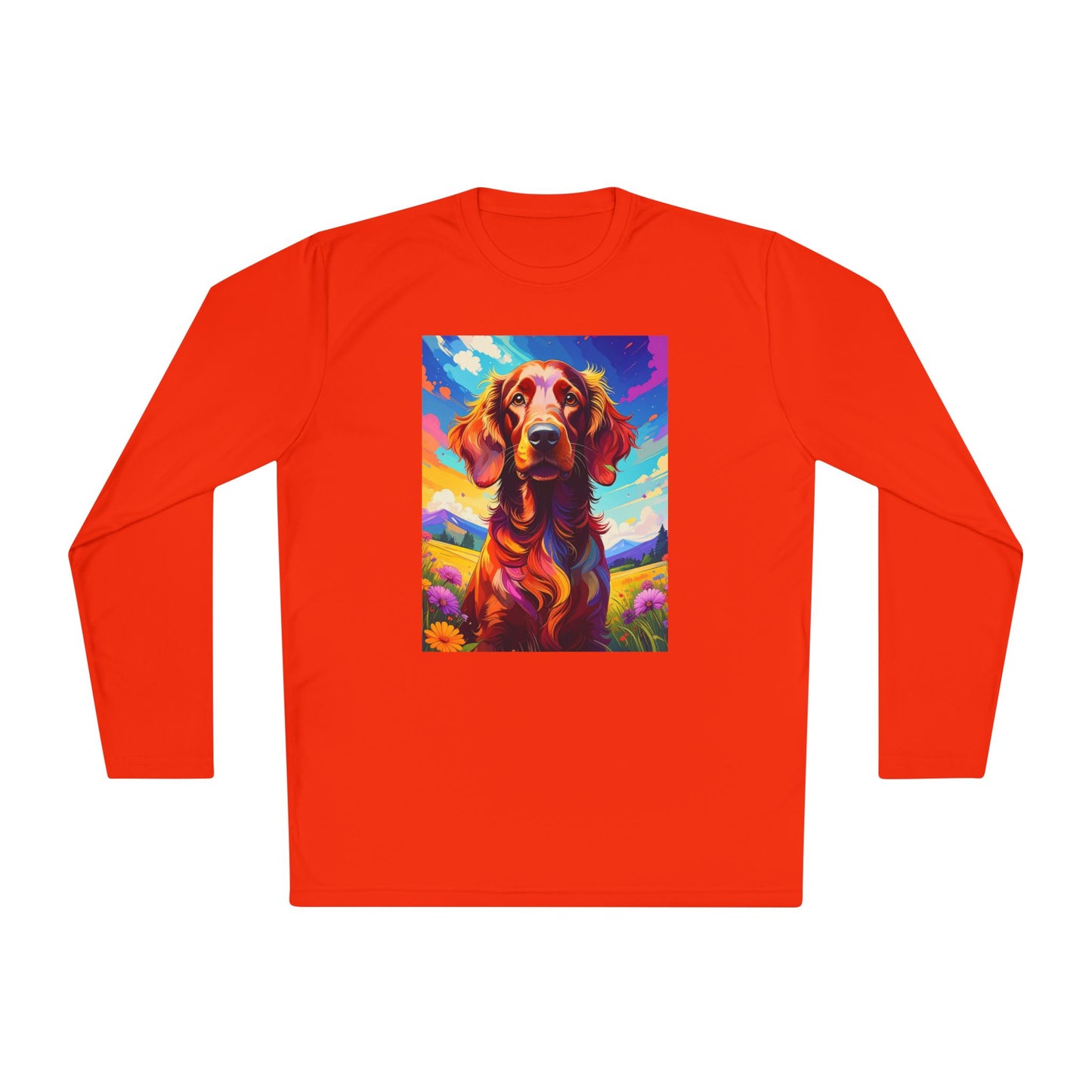 Pup Art Canvas Sport Long Sleeve Tee (Irish Setter)