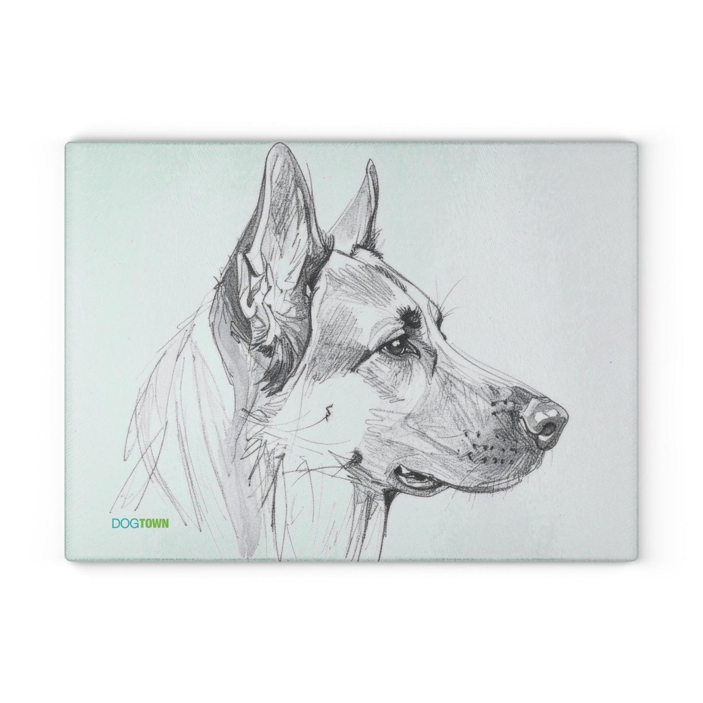 Dogtown German Shepherd Dog Portrait Glass Cutting Board - Unique Kitchen Gift for Pet Lovers, Dog-Themed Decor, Animal Gifts, Housewarming Present