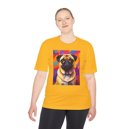 Pup Art Canvas Unisex Moisture Wicking Tee (Pug)