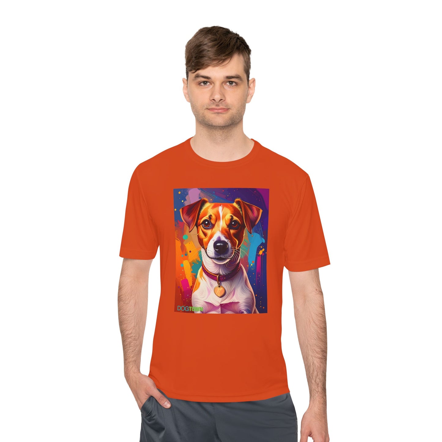 Pup Art Canvas Unisex Moisture Wicking Tee (Jack Russell Terrier)