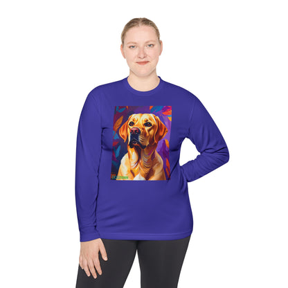 Pup Art Canvas Sport Long Sleeve Tee (Yellow Lab)