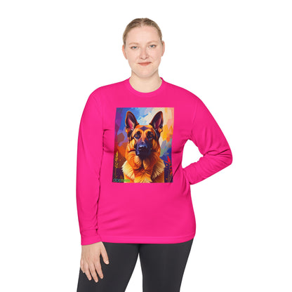 Pup Art Canvas Sport Long Sleeve Tee (German Shepherd)