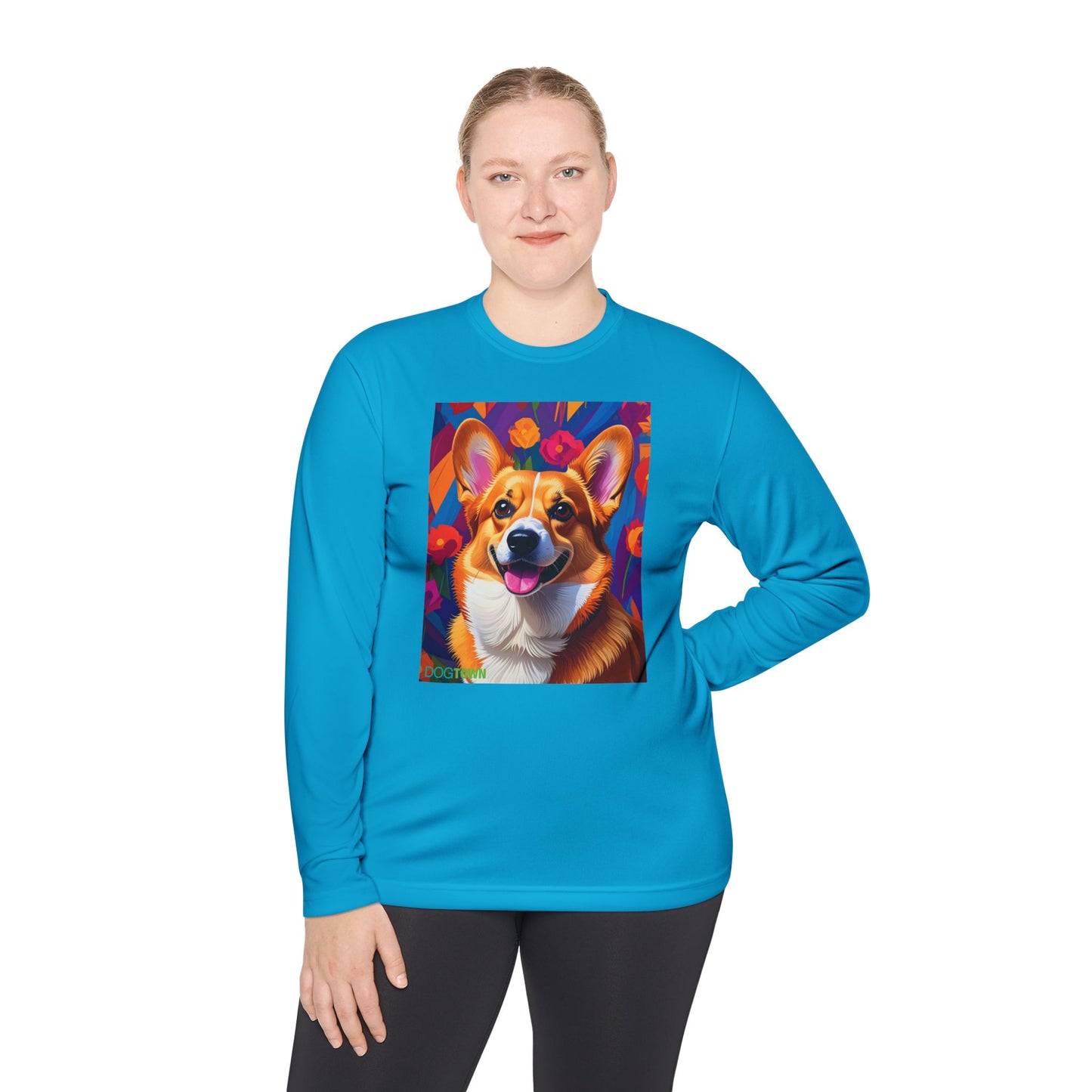 Pup Art Canvas Sport Long Sleeve Tee (Corgi)