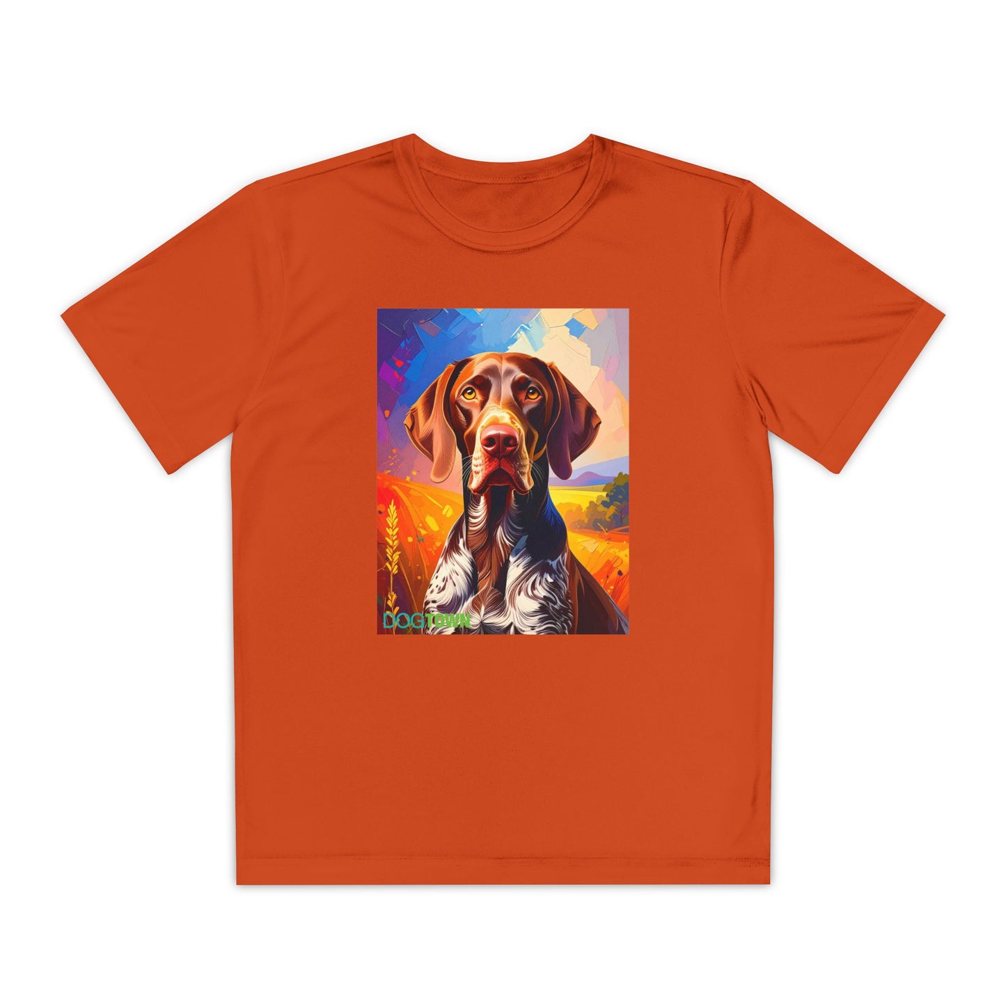 Pup Art Canvas - Kid's Sport Short Sleeve Tee (German Shorthaired Pointer)