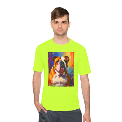 Pup Art Canvas Unisex Moisture Wicking Tee (English Bulldog)