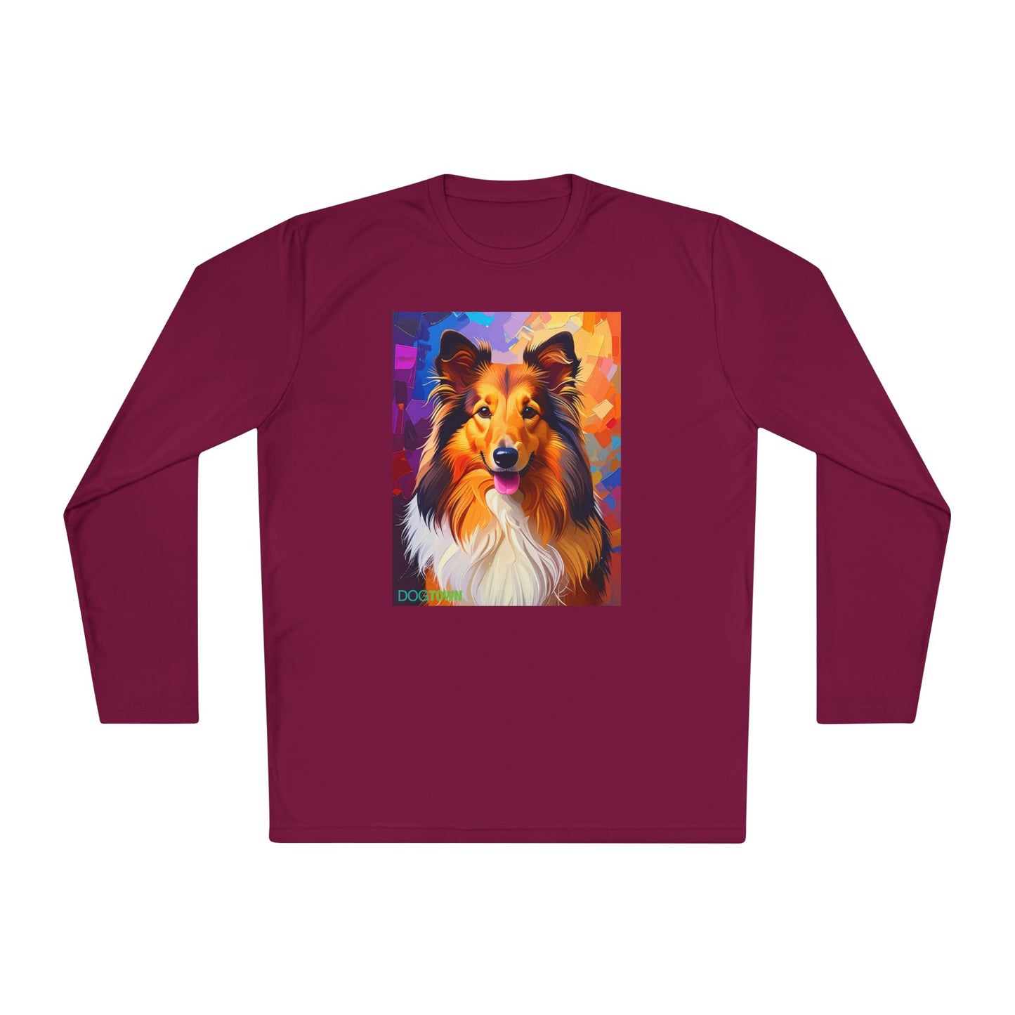 Pup Art Canvas Sport Long Sleeve Tee (Sheltie)