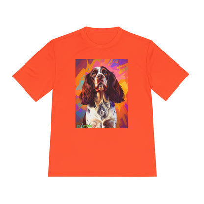 Pup Art Canvas Unisex Moisture Wicking Tee (English Springer Spaniel - 2)