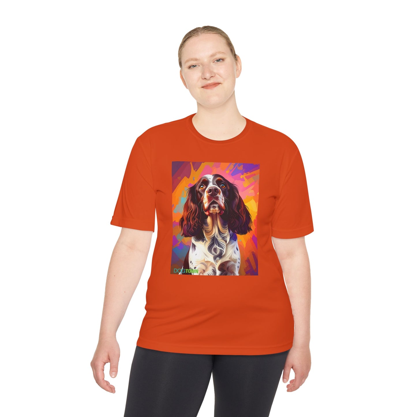 Pup Art Canvas Unisex Moisture Wicking Tee (English Springer Spaniel - 2)