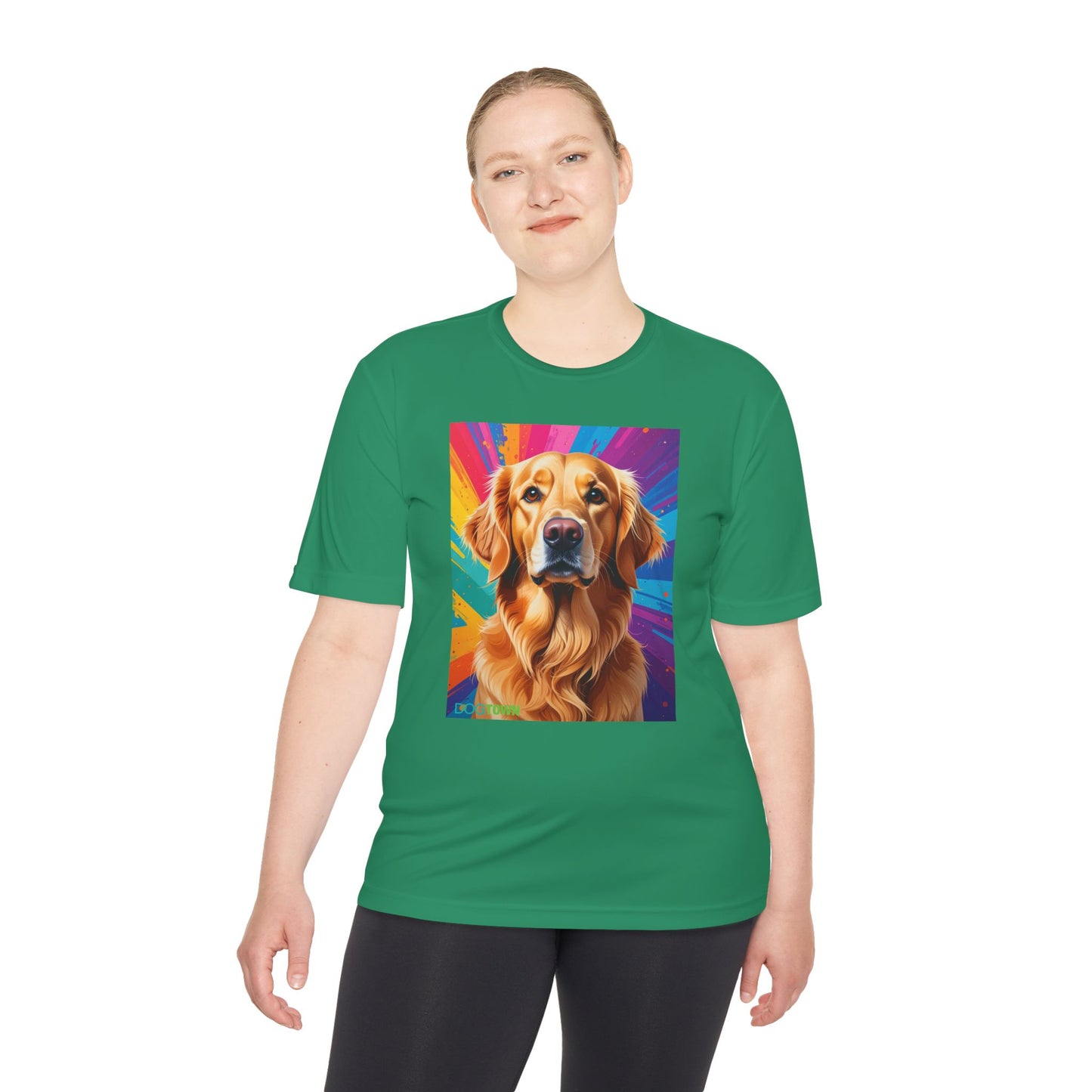 Pup Art Canvas Unisex Moisture Wicking Tee (Golden Retriever)