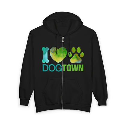 Dogtown - “I Heart Paw” Plus Size Unisex Zip Up Hoodie