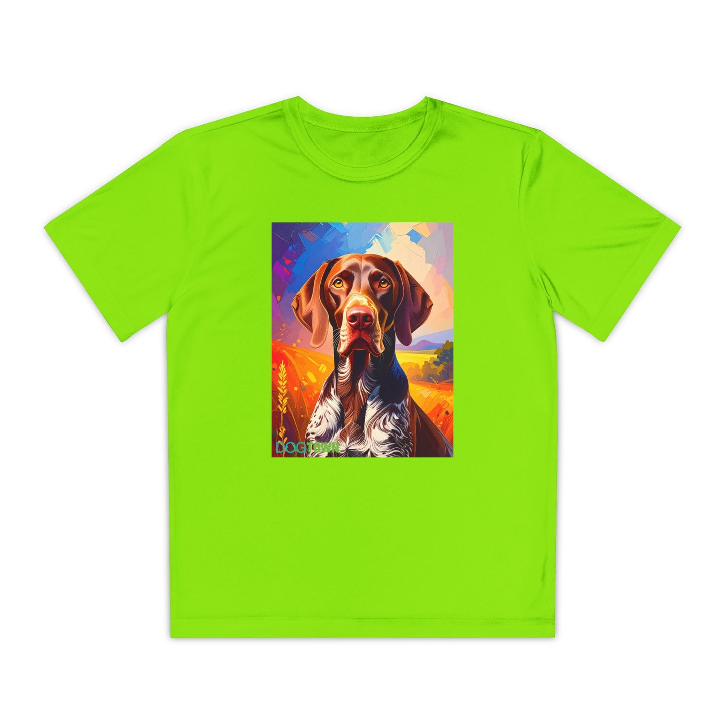 Pup Art Canvas - Kid's Sport Short Sleeve Tee (German Shorthaired Pointer)