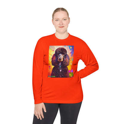 Pup Art Canvas Sport Long Sleeve Tee (Poodle Standard)
